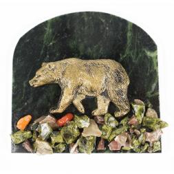 Магнит &amp;quot;Медведь идет&amp;quot; змеевик