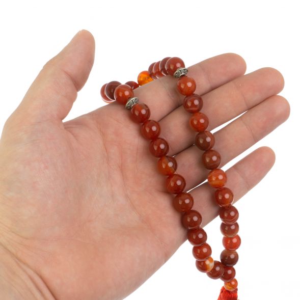 Четки из камня полосатый сердолик 35 бусин 128582