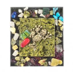 Магнит "Лягушка" квадрат змеевик