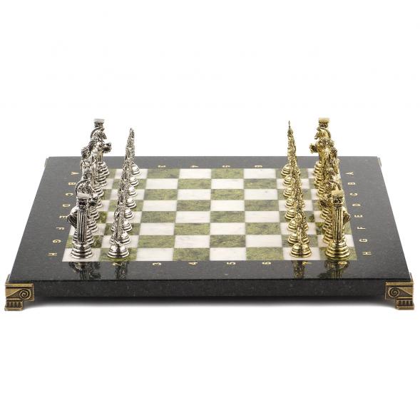 Шахматы подарочные &amp;quot;Посейдон&amp;quot; 32х32 см змеевик мрамор 120789