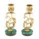 Набор подсвечников 2 шт из бронзы на подставке из малахита 129984