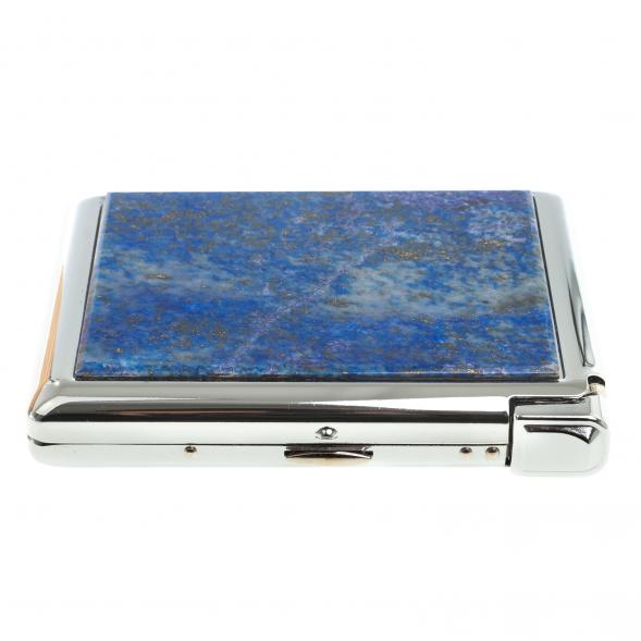 Портсигар на 20 сигарет с зажигалкой камень лазурит 123422