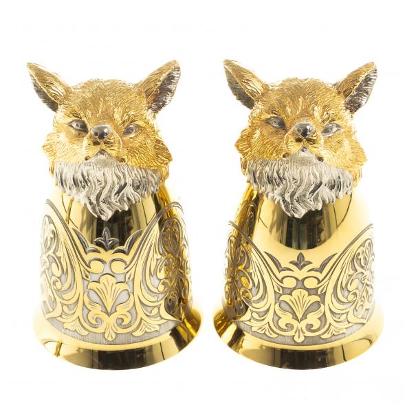 Подарочный набор &amp;quot;Лиса&amp;quot; фляжка и 2 стопки перевертыша Златоуст 123695