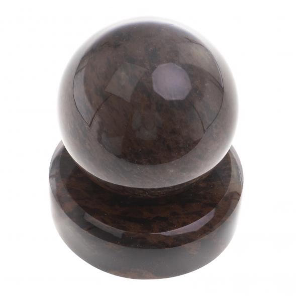 Шар из коричневого обсидиана 6 см на круглой подставке 124362