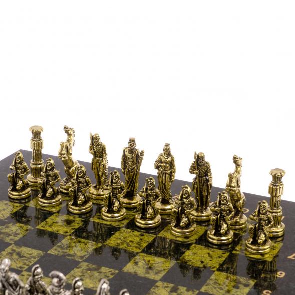 Шахматы &amp;quot;Царь Леонид&amp;quot; доска 28х28 см змеевик 126040