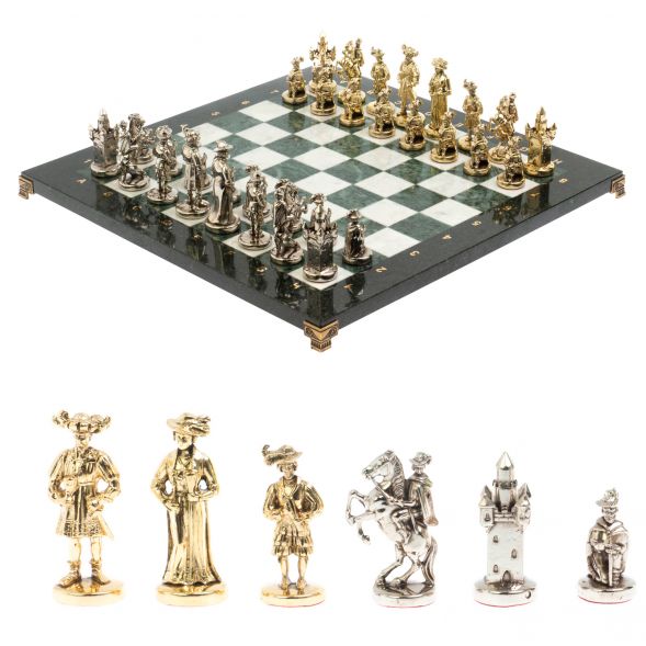 Шахматы &amp;quot;Средневековье&amp;quot; доска 44х44 см мрамор / змеевик 127966