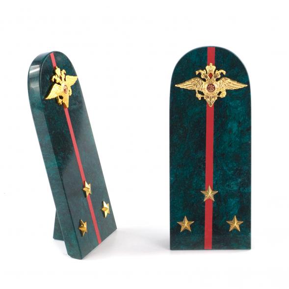 Сувенир &amp;quot;Погон Старший лейтенанат МВД&amp;quot; камень змеевик 121379