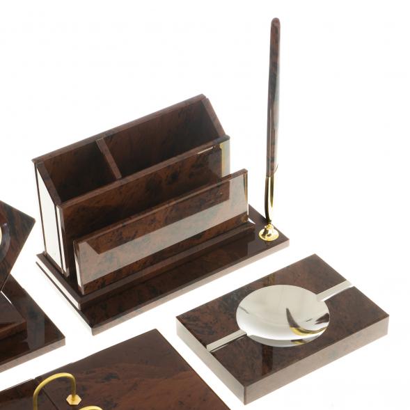 Письменный набор &amp;quot;Оптимал плюс&amp;quot; коричневый обсидиан 122371