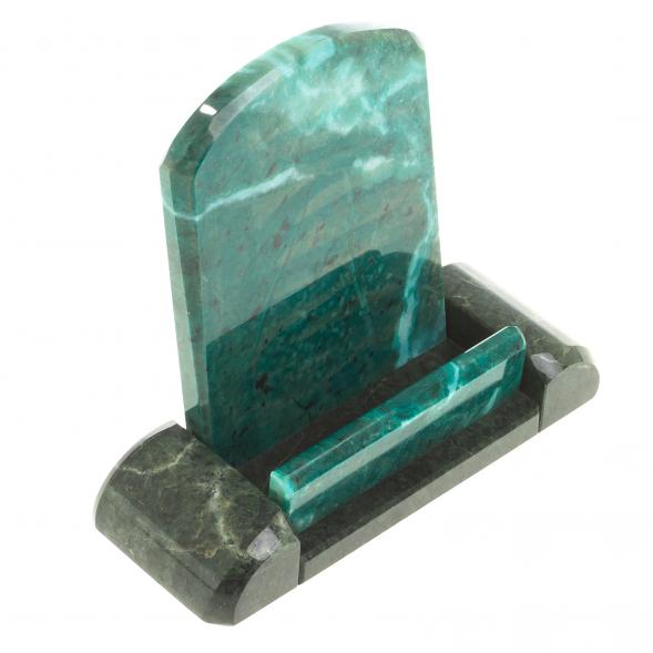 Подставка для телефона из темно-зеленого змеевика 123613