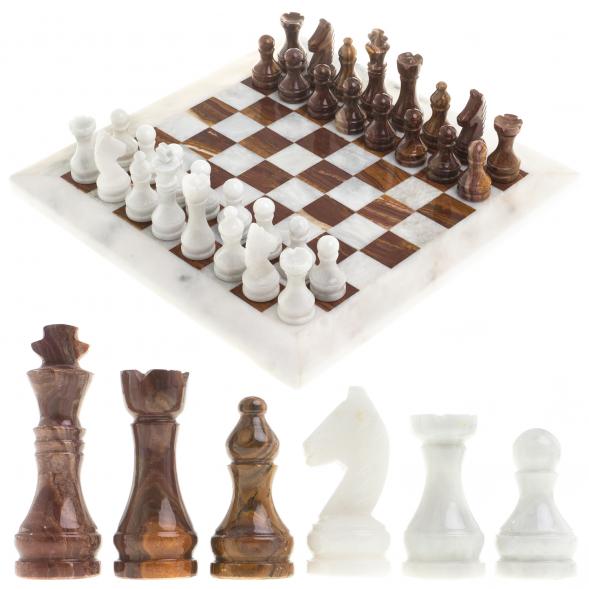 Шахматы из оникса и мрамора &amp;quot;Европейские&amp;quot; доска 30х30 см 123970