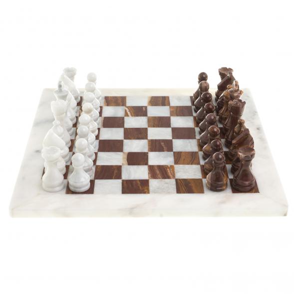 Шахматы из оникса и мрамора &amp;quot;Европейские&amp;quot; доска 30х30 см 123970
