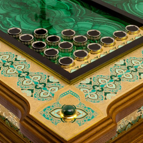 Нарды &amp;quot;Орнамент&amp;quot; камень малахит Златоуст 125193