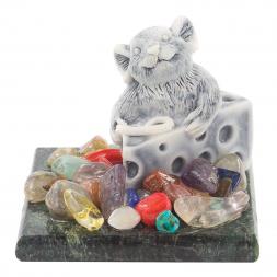 Сувенир из мрамолита "Крыса с сыром"