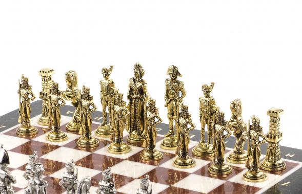 Шахматы &amp;quot;Отечественная война 1812 г.&amp;quot; доска 40х40 см мрамор лемезит 120680