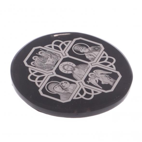 Оберег в машину &amp;quot;Иконостас&amp;quot; обсидиан черный 47 мм 122018