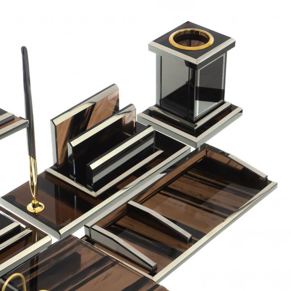 Письменный набор &amp;quot;Кабинетный&amp;quot; из чёрного обсидиана 122379