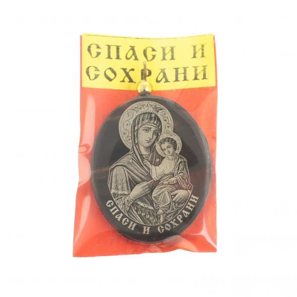 Брелок-кулон оберег «Дева Мария» из обсидиана 123049