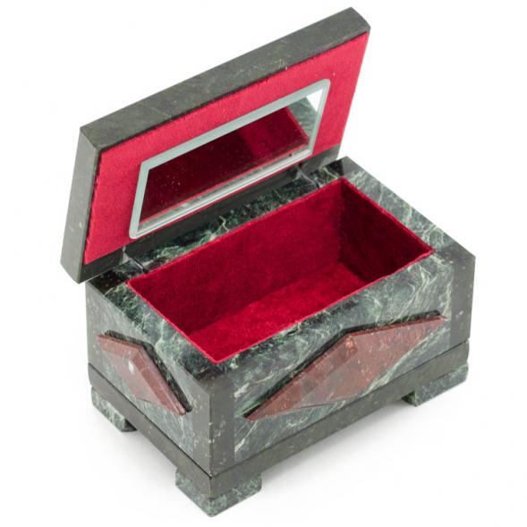 Шкатулка &amp;quot;Ромб&amp;quot; малый змеевик креноид 14,5х9х8 см 112184