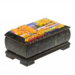 Шкатулка "Осенний пейзаж" змеевик 18х9х7 см