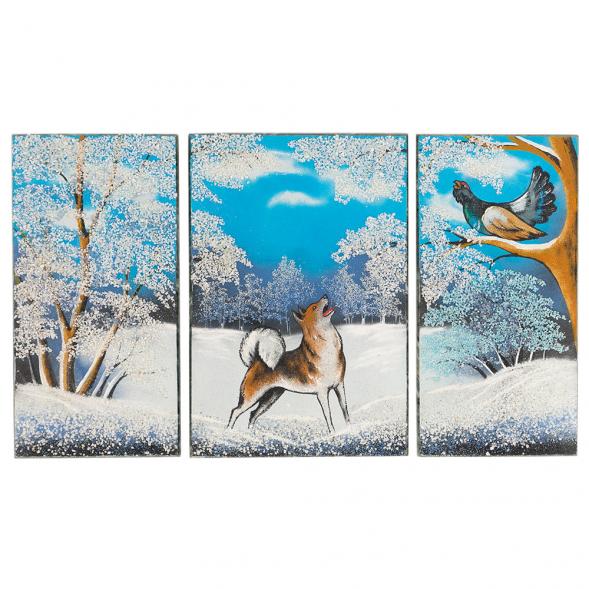 Картина модульная из камня &amp;quot;Охота на глухаря&amp;quot; 30х50 см 117343