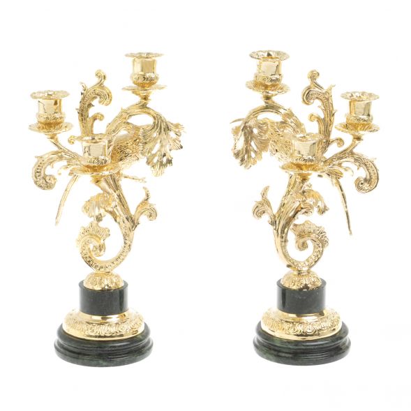 Подсвечники &amp;quot;Колибри&amp;quot; из шабровского змеевика 127340