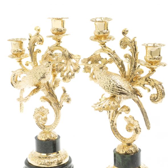 Подсвечники &amp;quot;Колибри&amp;quot; из шабровского змеевика 127340