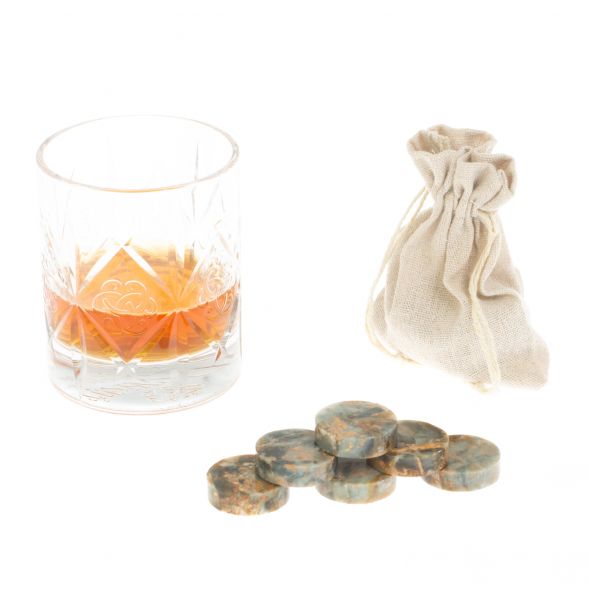 Камни для виски &amp;quot;Фишки&amp;quot; из камня офиокальцит 6 штук 127418