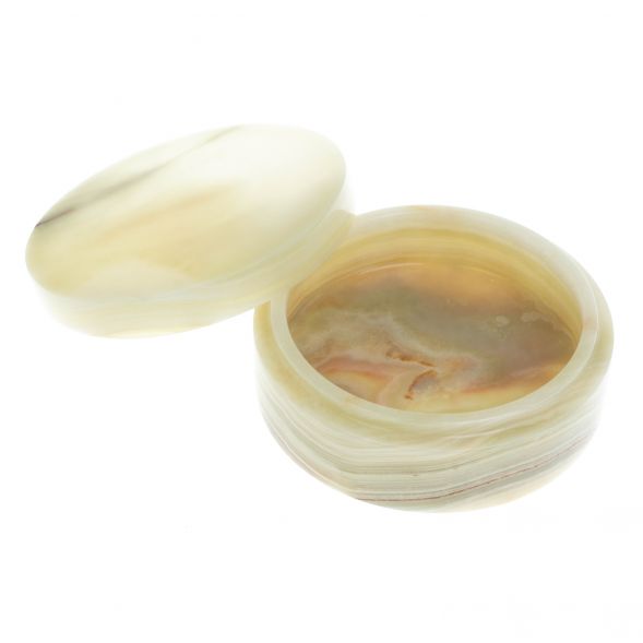 Шкатулка &amp;quot;Пудреница&amp;quot; из зелено-коричневого оникса 15х15х5,5 см (6) 129341