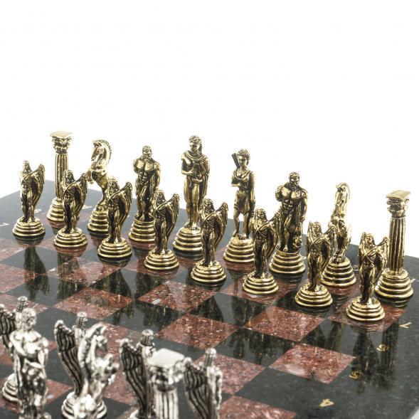 Шахматы &amp;quot;Икар&amp;quot; доска 32х32 см лемезит змеевик 122683