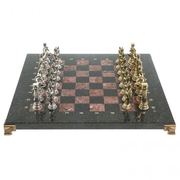 Шахматы &amp;quot;Икар&amp;quot; доска 32х32 см лемезит змеевик 122683