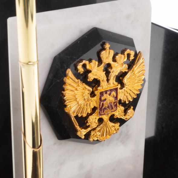 Письменный набор &amp;quot;Канцелярский&amp;quot; с гербом камень мрамор 124047