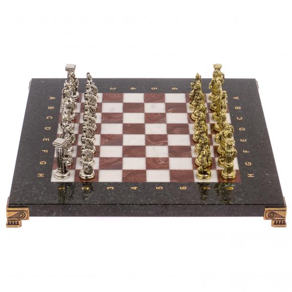 Шахматы &amp;quot;Царь Леонид&amp;quot; доска 28х28 см лемезит мрамор 126043
