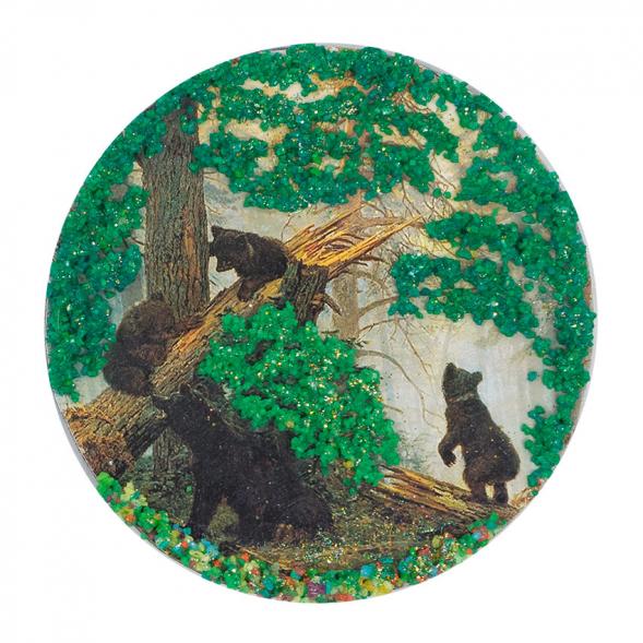 Магнит с рисунком &amp;quot;Утро в сосновом бору&amp;quot; змеевик 117749