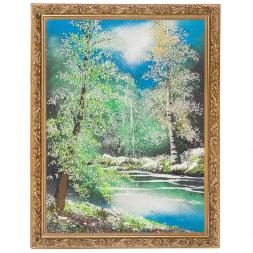 Картина &amp;quot;Весенний пейзаж&amp;quot; багет 36х46 см, каменная крошка