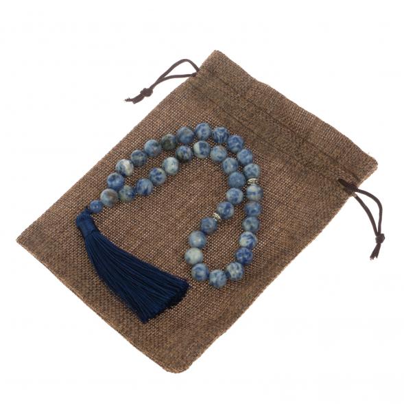 Четки из камня содалит круглые 35 бусин 128585