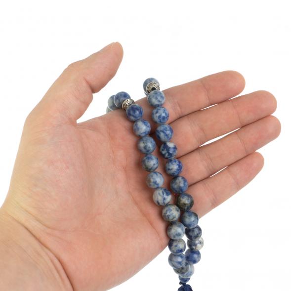 Четки из камня содалит круглые 35 бусин 128585