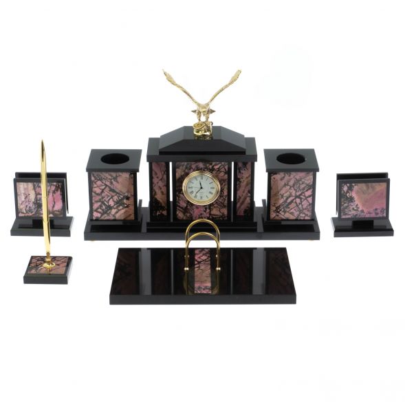 Настольный набор &amp;quot;Орел&amp;quot; из родонита 128962