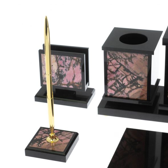 Настольный набор &amp;quot;Орел&amp;quot; из родонита 128962