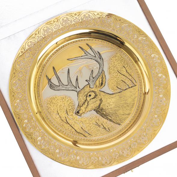 Тарелка с гравюрой &amp;quot;Олень&amp;quot; 22,5 см Златоуст 123329