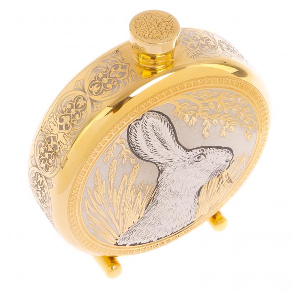 Фляжка с гравюрой &amp;quot;Заяц&amp;quot; Златоуст 125892