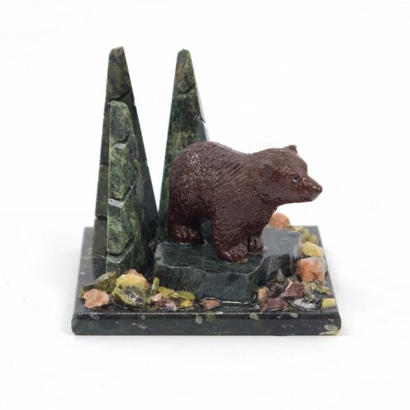 Сувенир из змеевика &amp;quot;Мишка идущий в бору&amp;quot; 116705