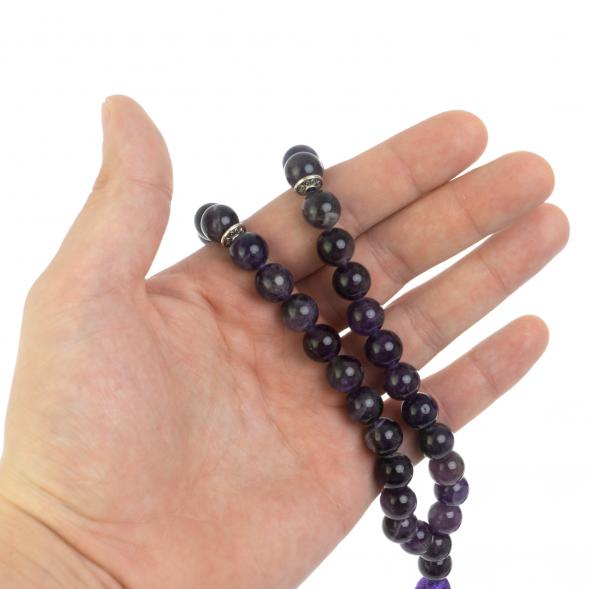 Четки из камня аметист круглые 35 бусин 128586