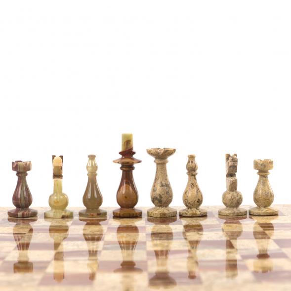 Декоративные шахматы &amp;quot;Игрок&amp;quot; доска 38х38 см камень оникс 121665