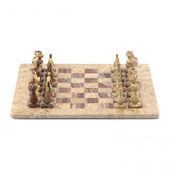 Декоративные шахматы &amp;quot;Игрок&amp;quot; доска 38х38 см камень оникс 121665