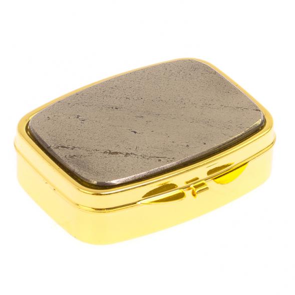 Таблетница на 2 отделения камень пирит цвет золото 126180