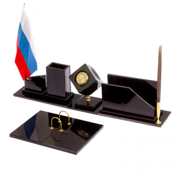 Письменный набор &amp;quot;Оптимал&amp;quot; из черного обсидиана 126256