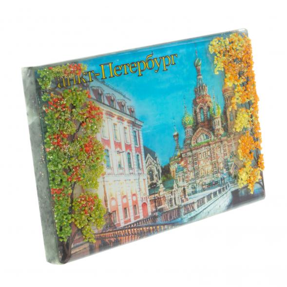 Настольное панно &amp;quot;Спас на крови&amp;quot; из змеевика 14х9х4,5 см 129468