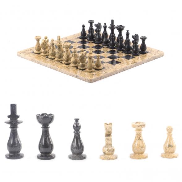 Декоративные шахматы из камня &amp;quot;Дебют&amp;quot; доска 38х38 см мрамор 121666