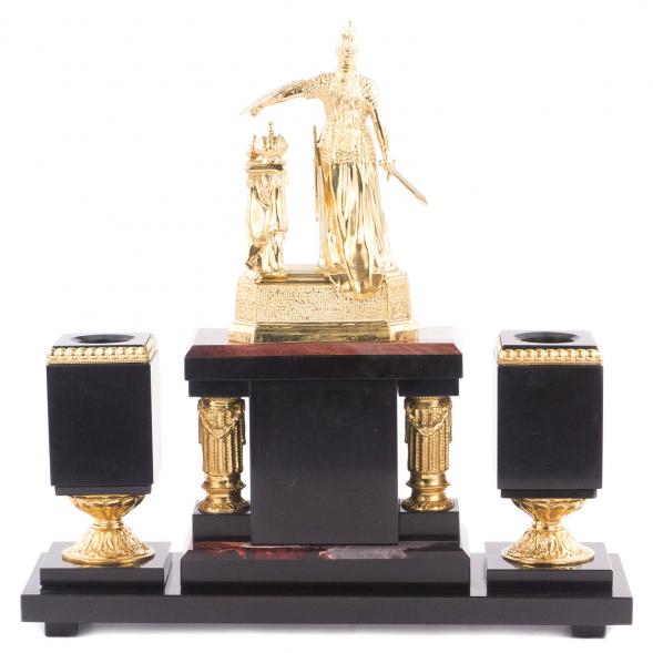 Настольный набор из яшмы с бронзой &amp;quot;Россия&amp;quot; 113452