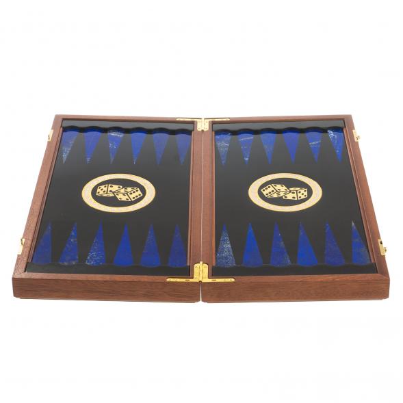 Настольные нарды &amp;quot;Восточные&amp;quot; с гравюрой камень лазурит Златоуст 123618